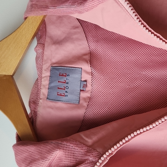 Vintage Elle Sports Pink Zip Up Mesh Oversized Windbreaker Jacket - Picture 3 of 8